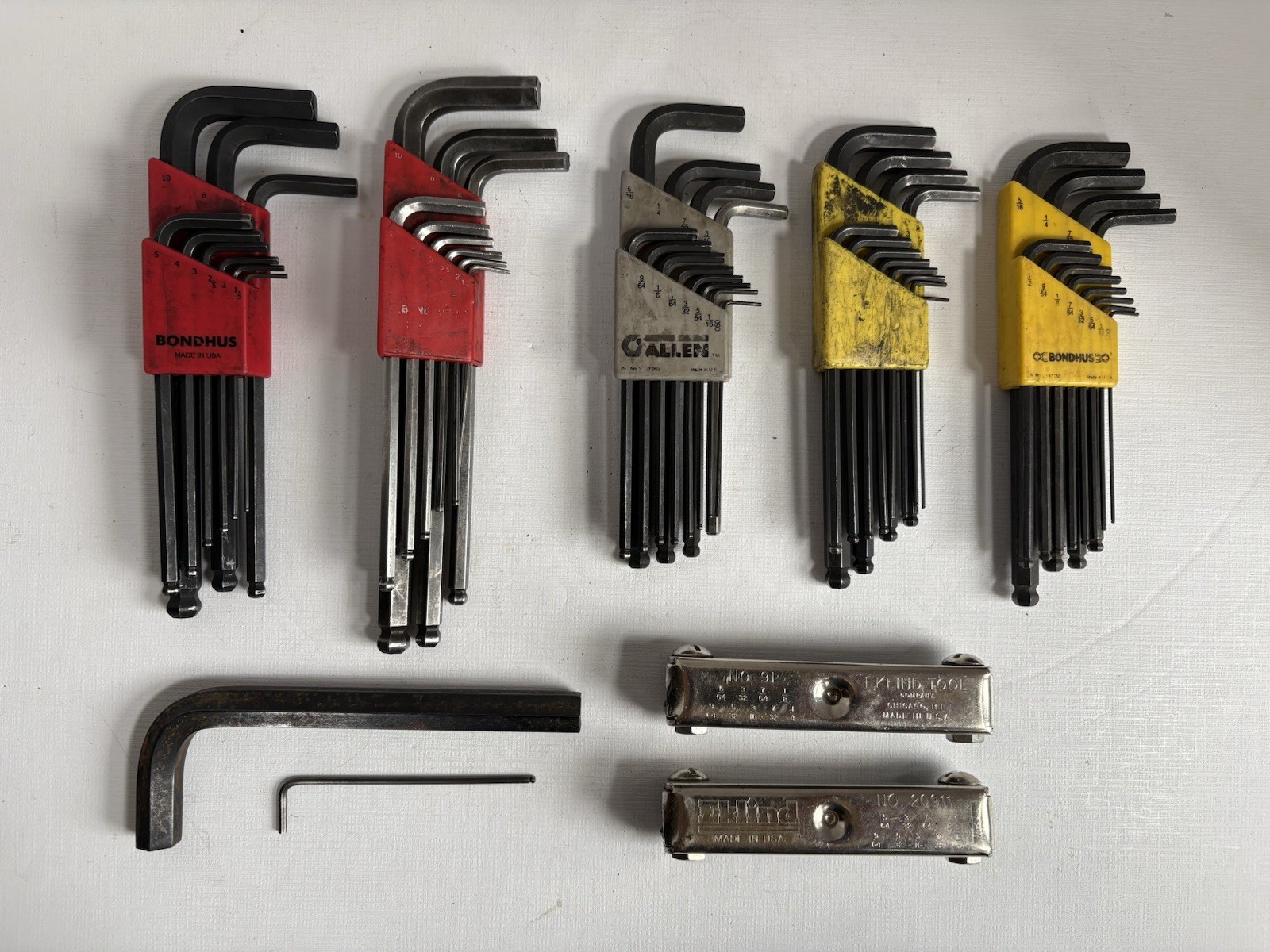 Bondhus Allen Eklind Ball End Hex Key Set Lot SAE Metric USA 10 Pc Professional