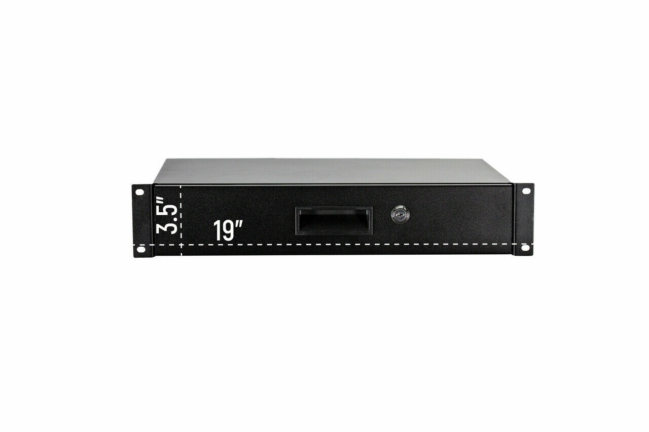 2 Space Deep Rack Case Drawer Lock and 2 Keys - Black