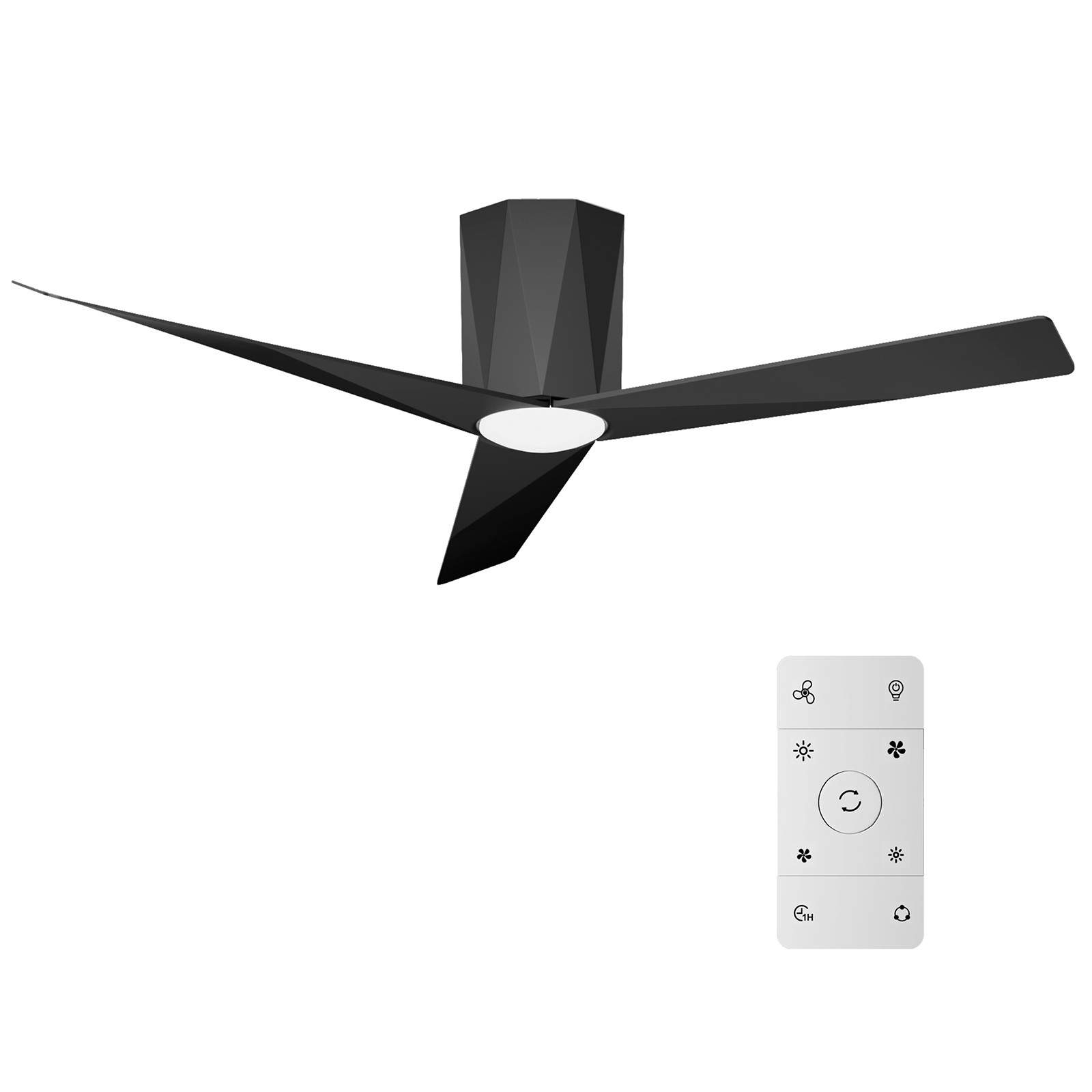 Ceiling Fans with Dimmable Led Lights,52" Flush Mount Ceiling Fan Remote Control