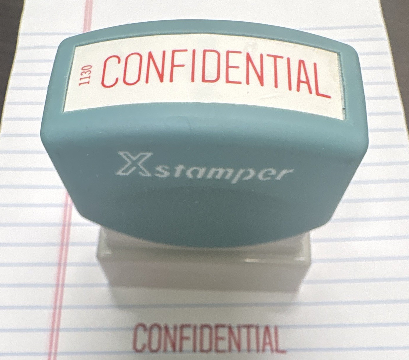 Xstamper 1130 CONFIDENTIAL Pre-Inked Self-Inking Stamp Red Ink Re-Inkable