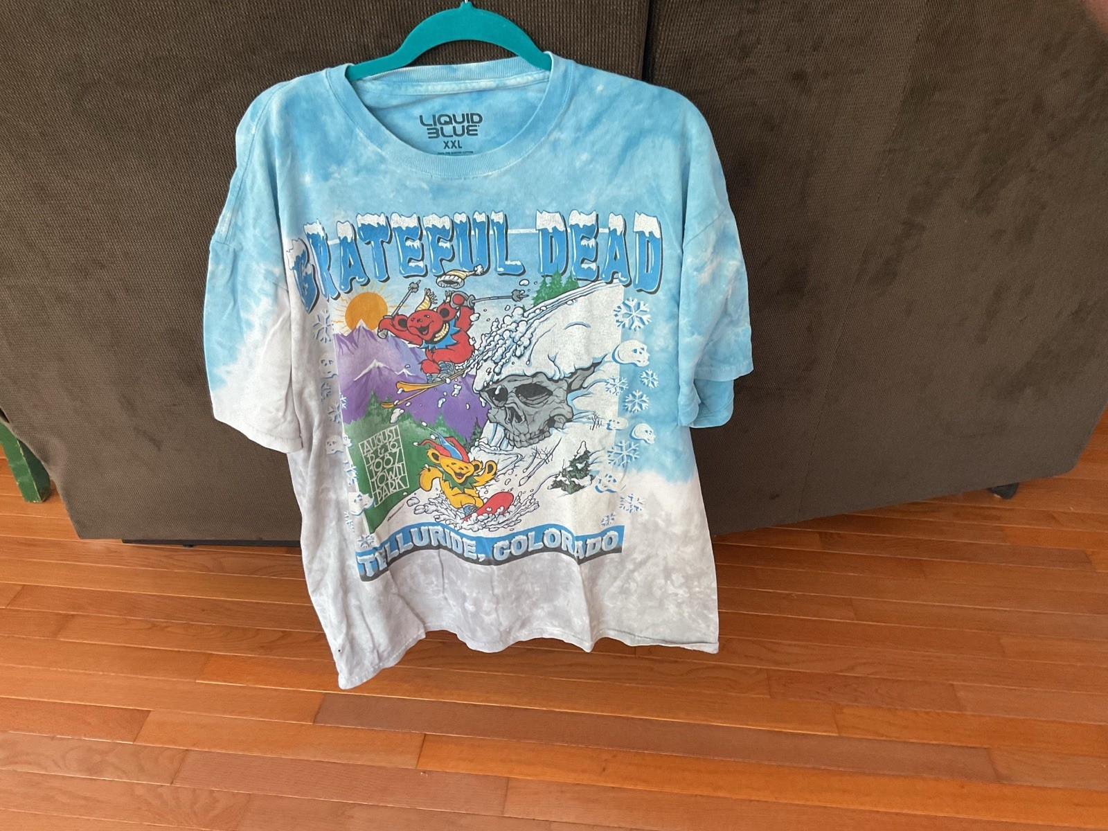 vtg LIQUID BLUE GRATEFUL DEAD TELLURIDE COLORADO TIE DYE T-Shirt XXL concert