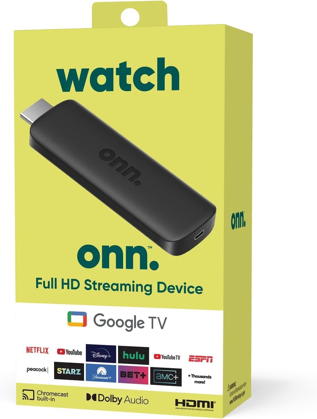 Onn Google TV Full HD Streaming Device 2K (2023 Model) (100133520) N™