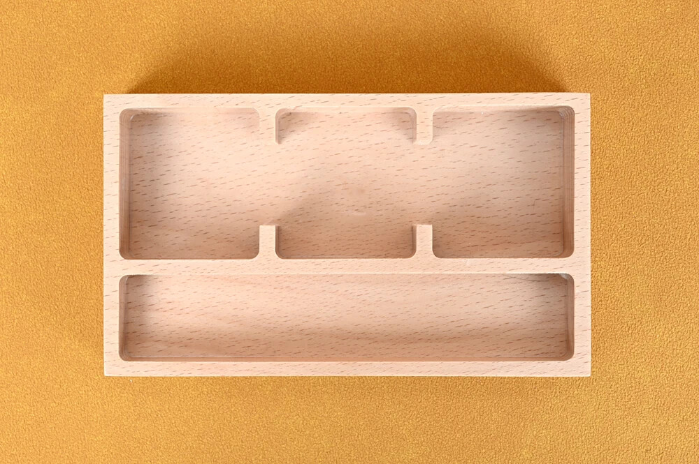 Solid Wood Base for Panel Liner Paint / Markers Storage Box Desktop Organizer