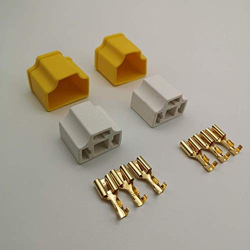 2X Female Ceramic Socket Plug Kit w/Terminals For 7” Round Lamps H4 Headlight