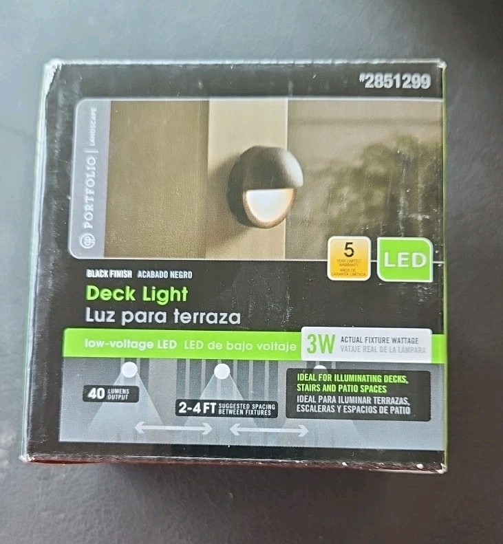 Portfolio Deck Light Stair Light Low Voltage LED Black Finish 3Watt