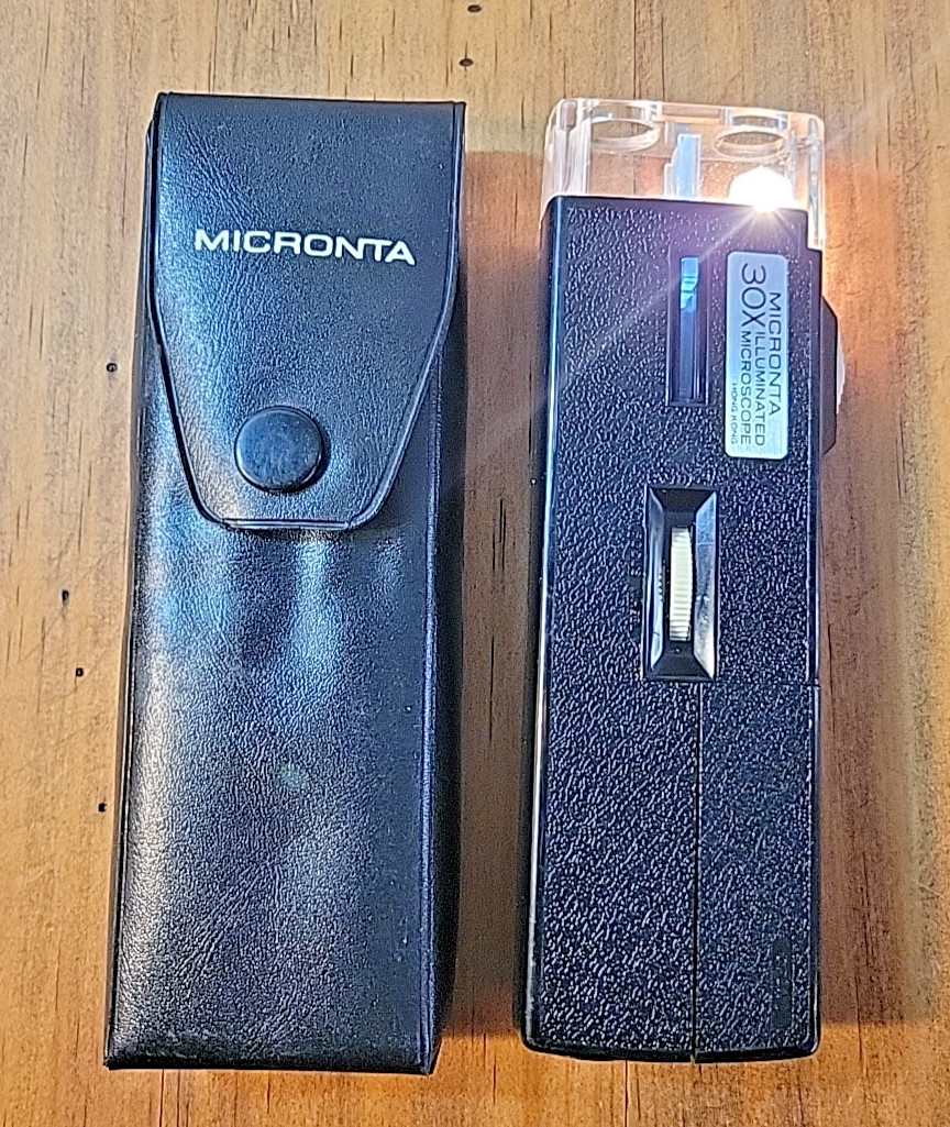 Vintage Micronta Lighted 30X Microscope w/Case