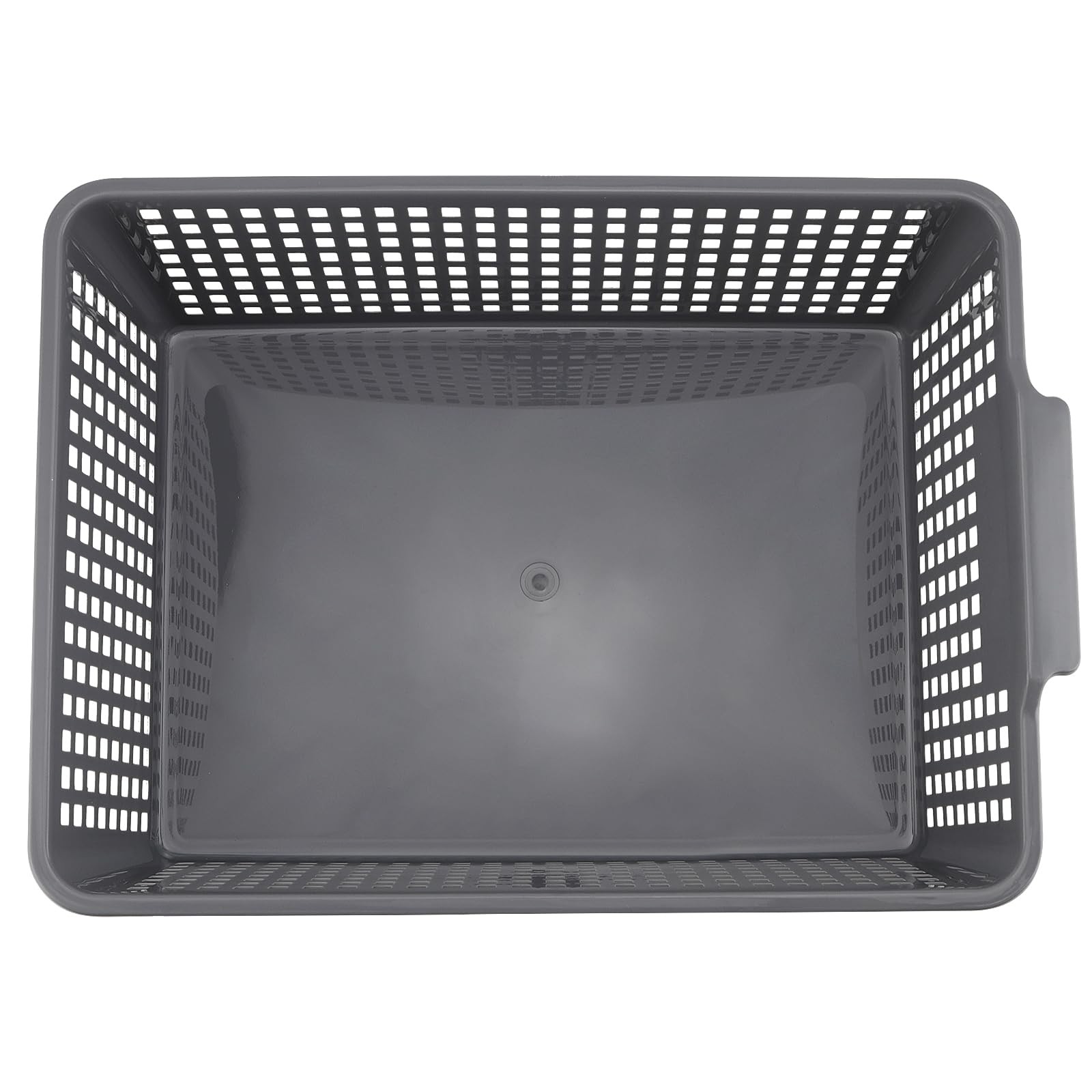 3 Pack Large Plastic Storage Baskets, 14.3 x 10.2 x 5.7 Inch Grey Storage Bin...