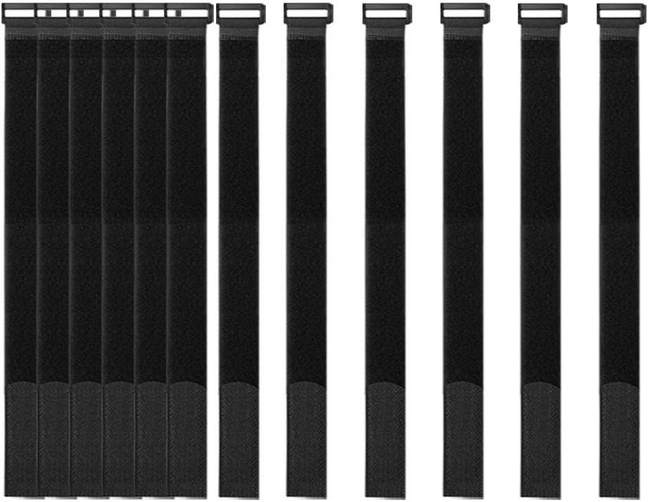 16 Pack] 1 x 18" Hook and Loop Reusable Fastening Nylon Cable Securing Straps...