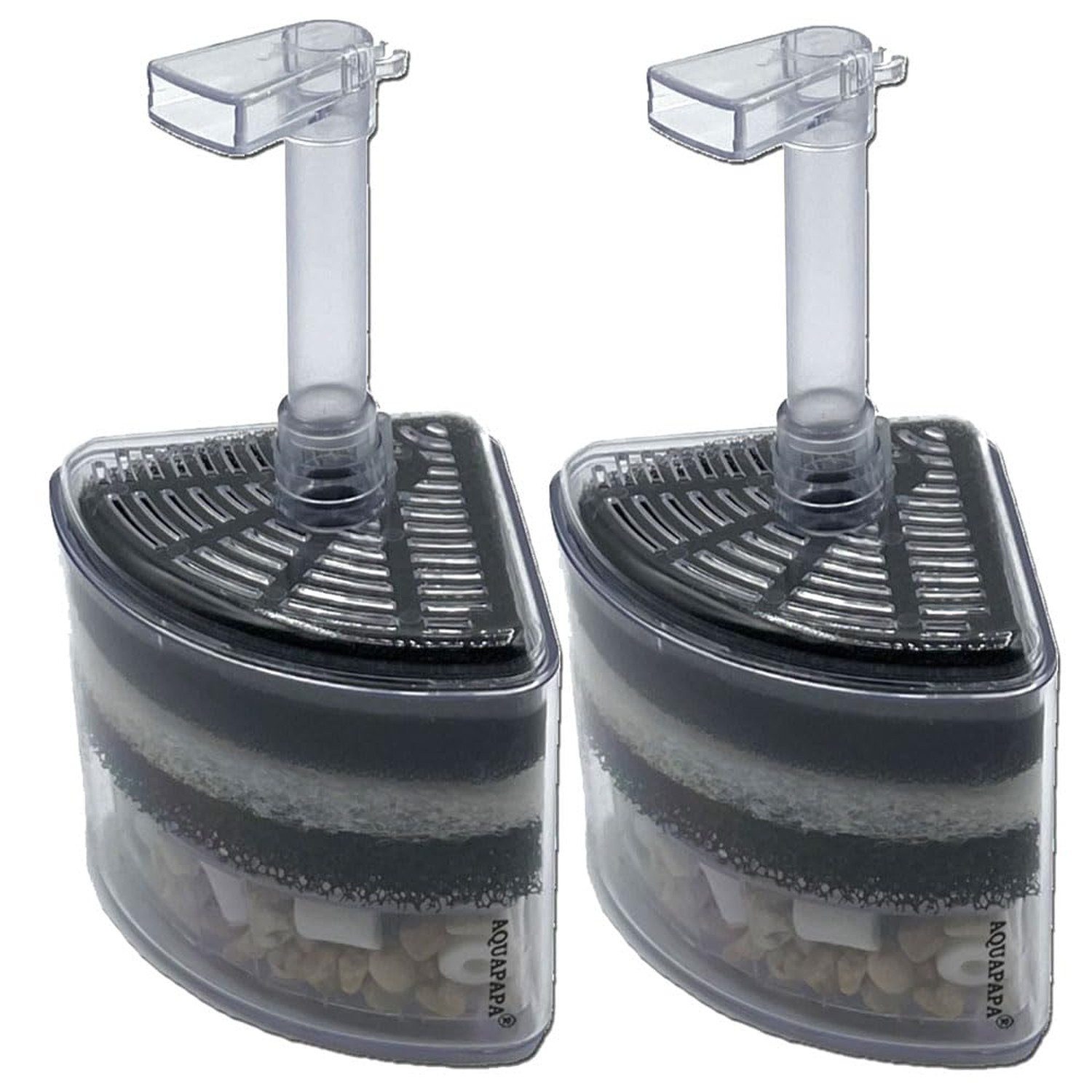 Corner Filter Air Driven Bio Sponge Ceramic for Fry Shrimp Nano Fish Tank Aqu...
