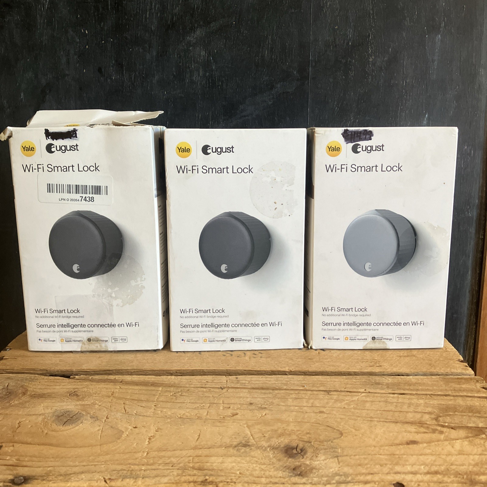 Lot Of 3 August/Yale Wi-Fi Smart Lock - Matte Black & Silver **FOR PARTS ONLY**