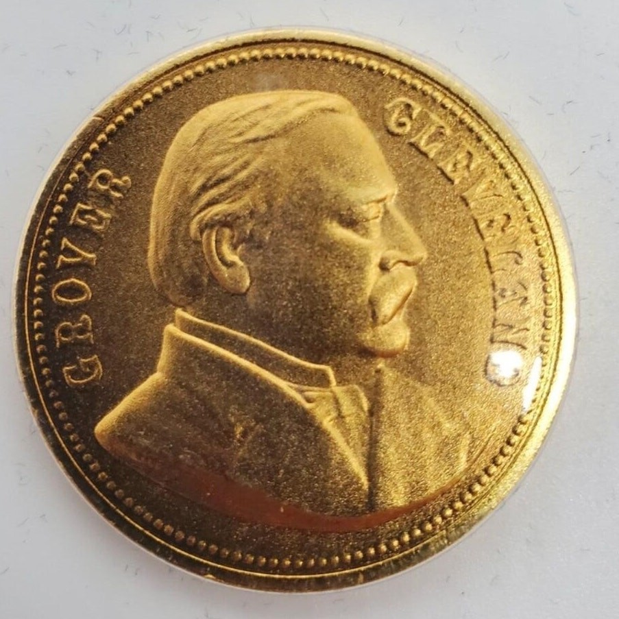 Grover Cleveland - 24k Gold Plated Coin -Presidential Medals Cover Collection