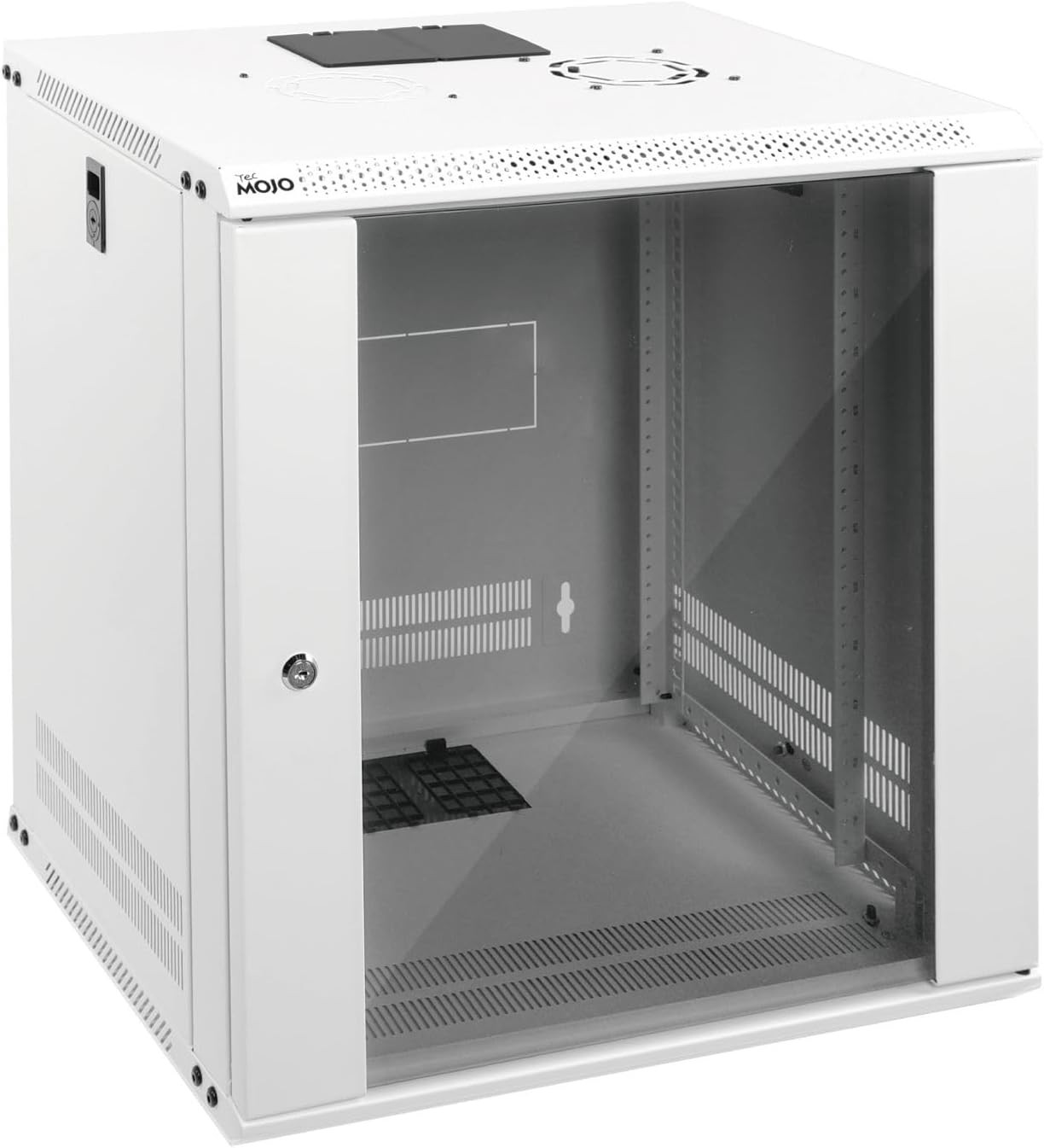12U Wall Mount Rack Network Cabinet for 19" IT Equipment,with Lockable Glass ...