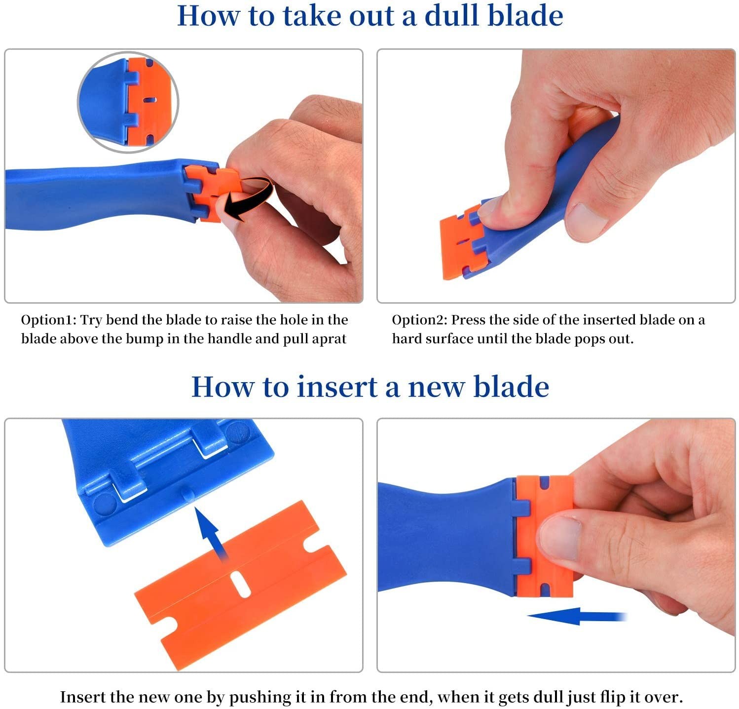 Plastic Razor Blade Scraper, Scraper Tool with 20 PCS Blades...