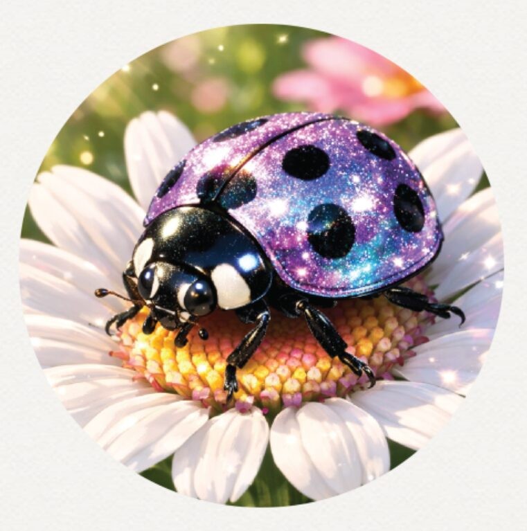 Hayleybug 1/10th oz Lucky Amethyst Ladybug Silver Round
