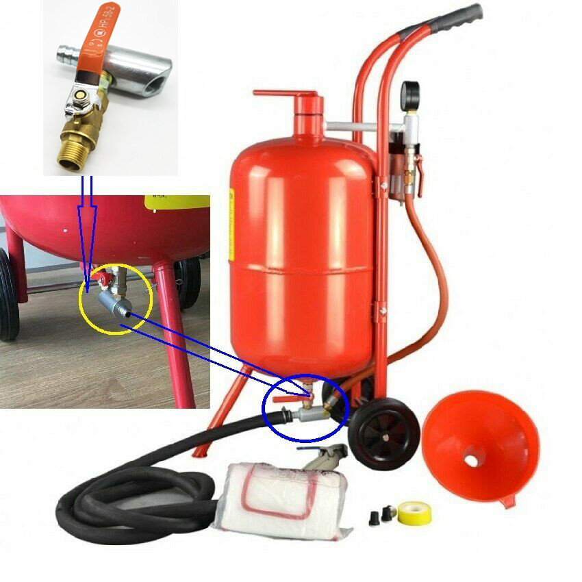 Three Way Valve for Portable Sandblaster 5/10gallon/20gallon Sandblasting Tank