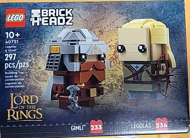 LEGO Brickheadz 40751 Lord of the Rings Legolas & Gimli New Sealed Retired!