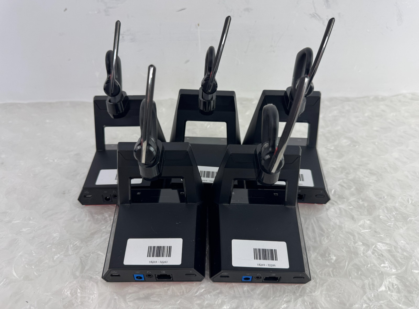 Lot 5 Poly Voyager 5200 Office Bluetooth Headset 1-Way Base Phone System