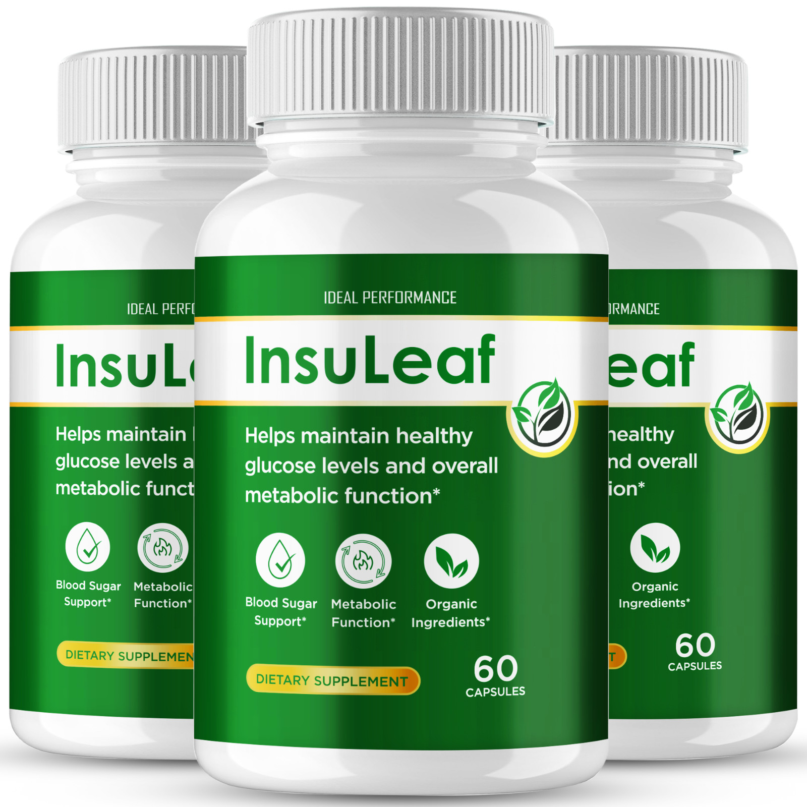 Insuleaf Capsules, Official Insuleaf Support Supplement Pills (3 Pack)