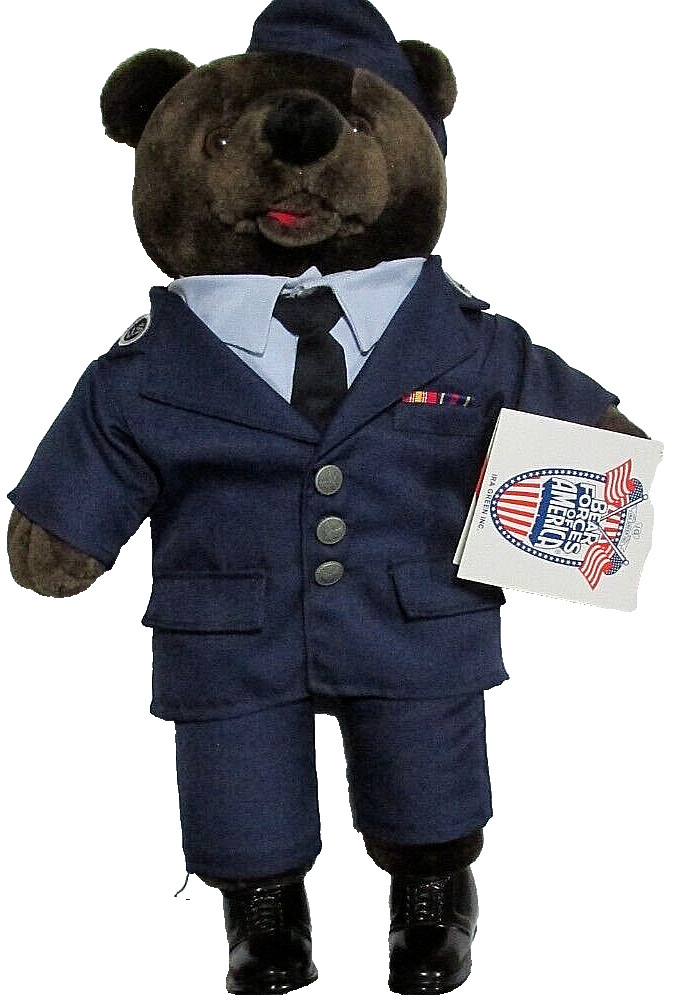 Bear Forces of America IRA Green Air Force Enlisted LG 21" Dress Blues Plush
