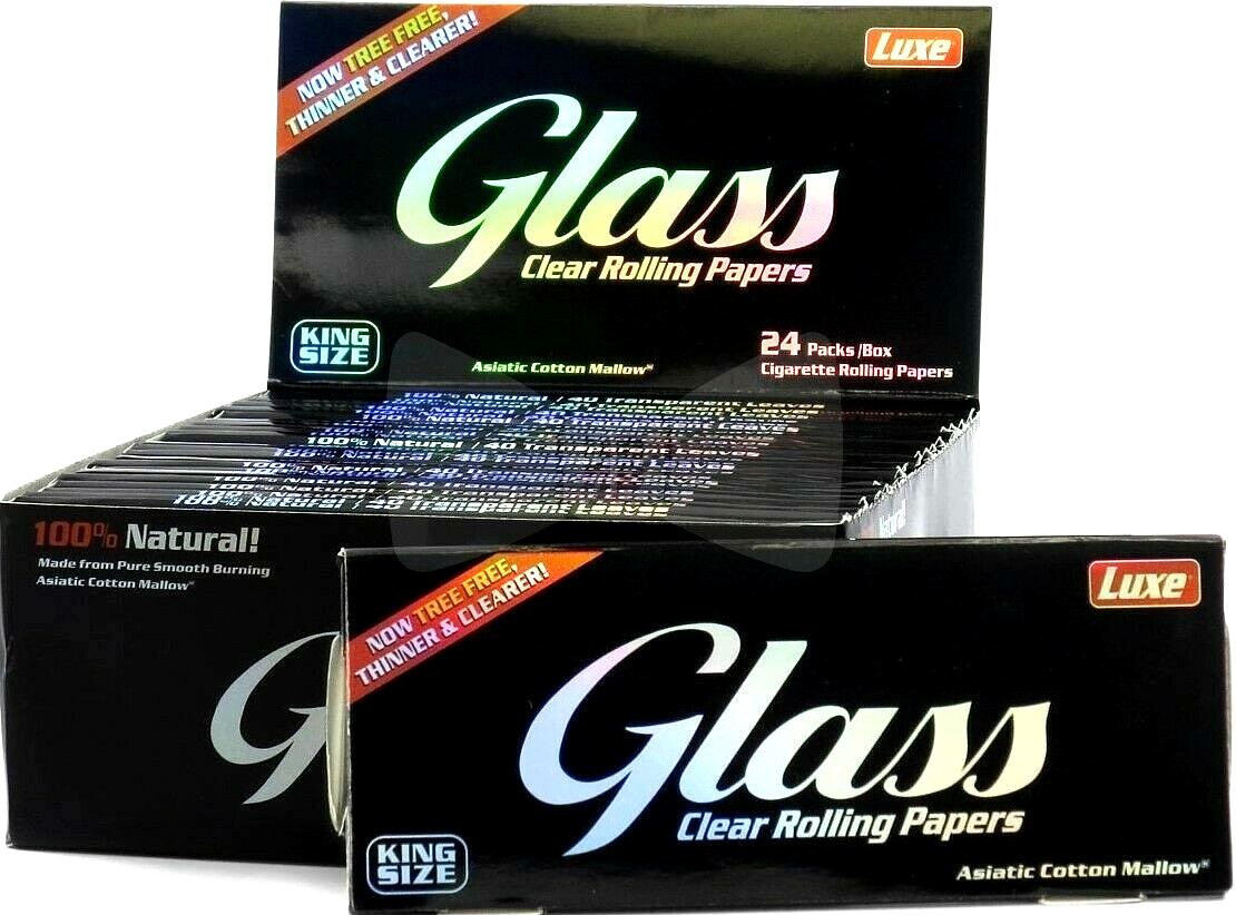 Glass  Rolling Papers All Natural King Size Clear per Pack Price USA Shipped