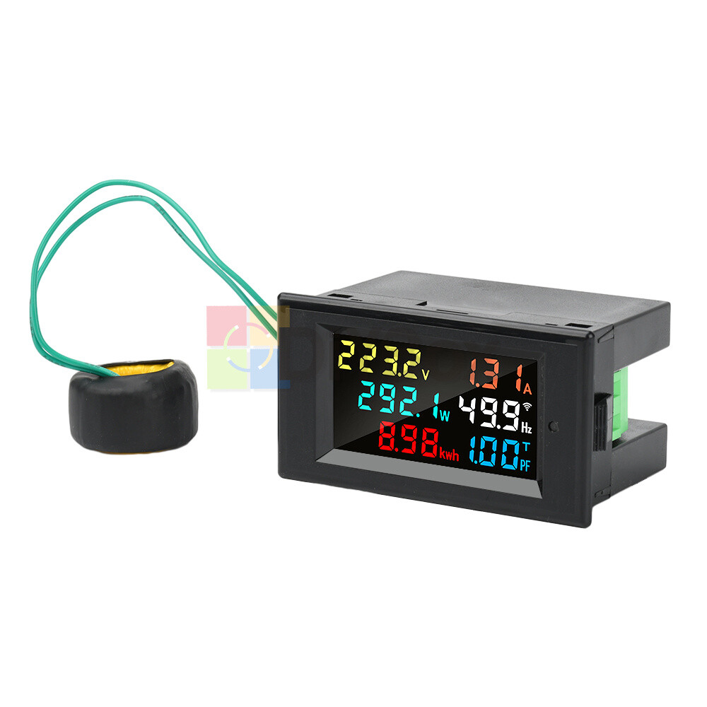 Smart Meter LCD 1-Phase Volt Current Power Meter Bluetooth WiFi AC 80-300V 100A