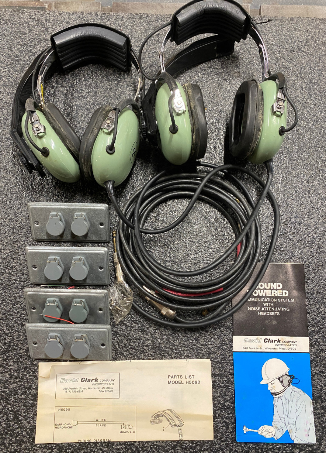 David Clark Headsets with Microphone Model H5030 and Jack Plates