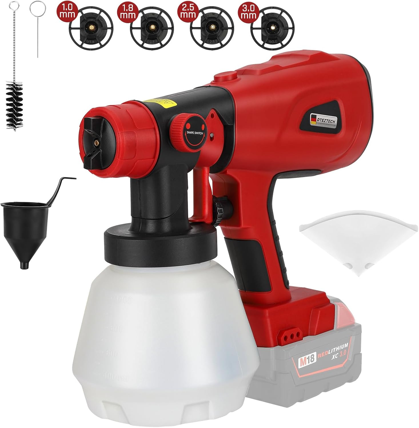 Paint Sprayer for Milwaukee M18 18V Battery, HVLP Spray Paint Gun with Brushless