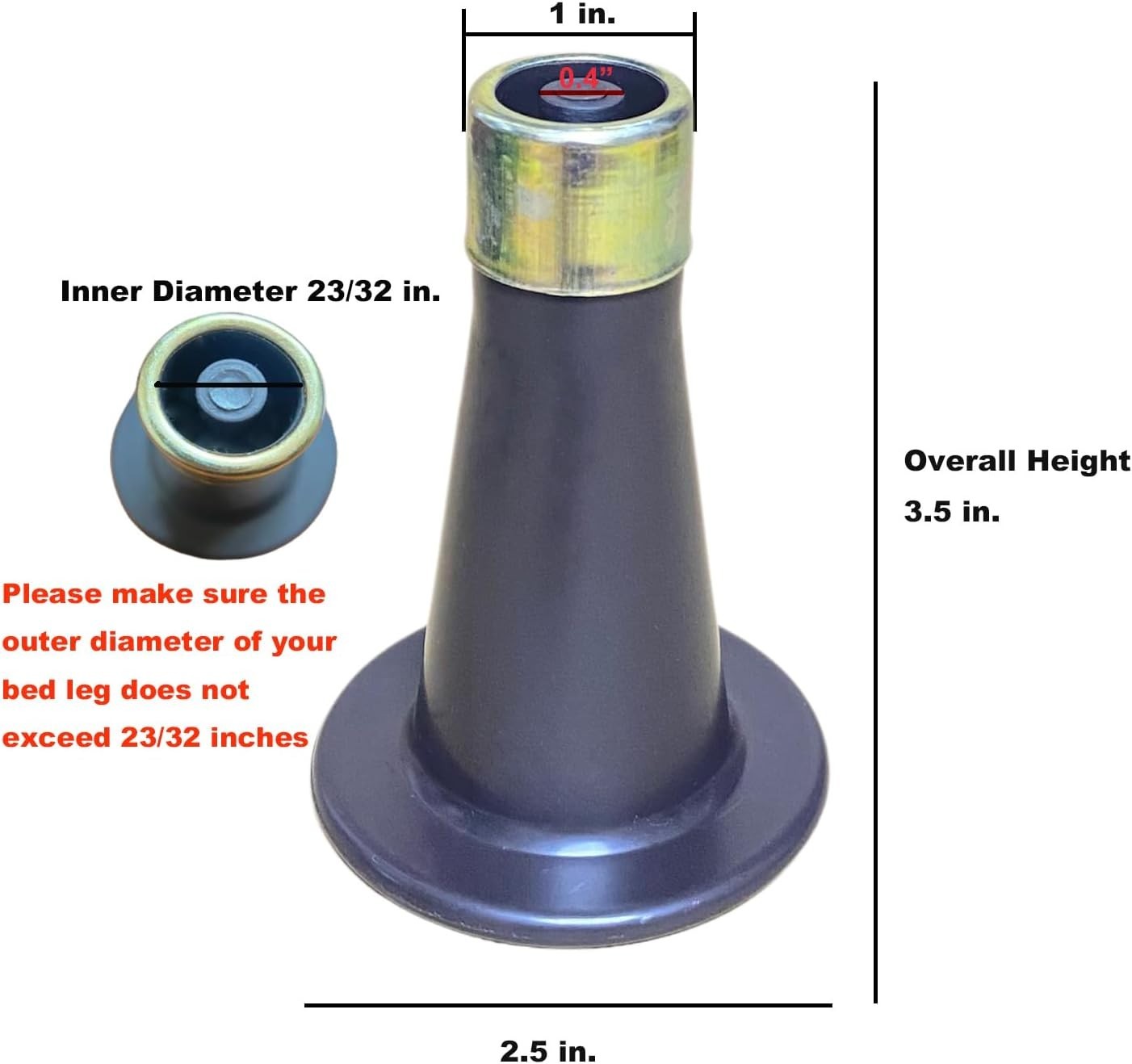 6PCS Reinforced Replacement Bed Frame Feet to Replace Wheels. Easy to Install...