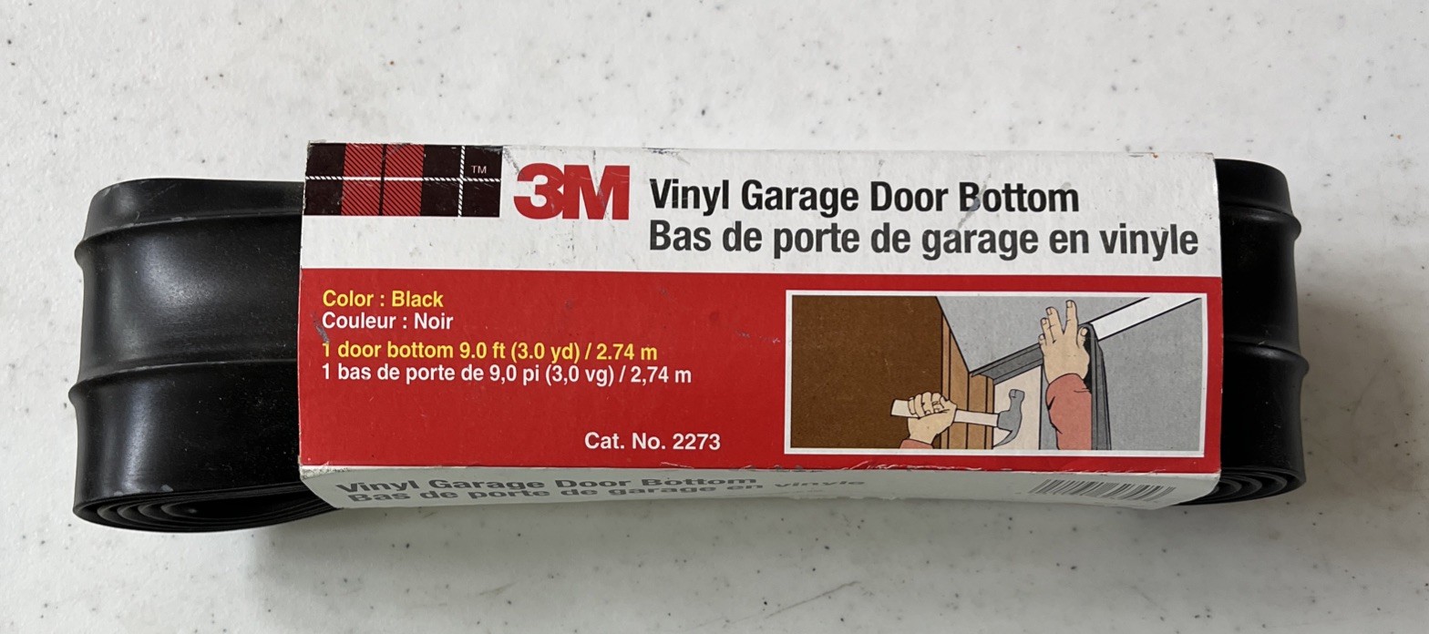 3M 9 Foot Garage Door Nail-on Vinyl Garage Door Bottom w Nails 2-1/2” Width