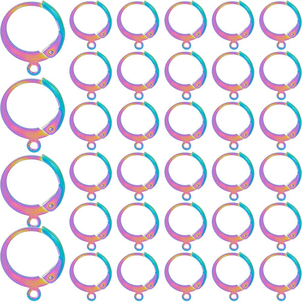 1 Box 40Pcs round Wire Earring Hooks Stainless Steel Earring Findings Bulk Lever