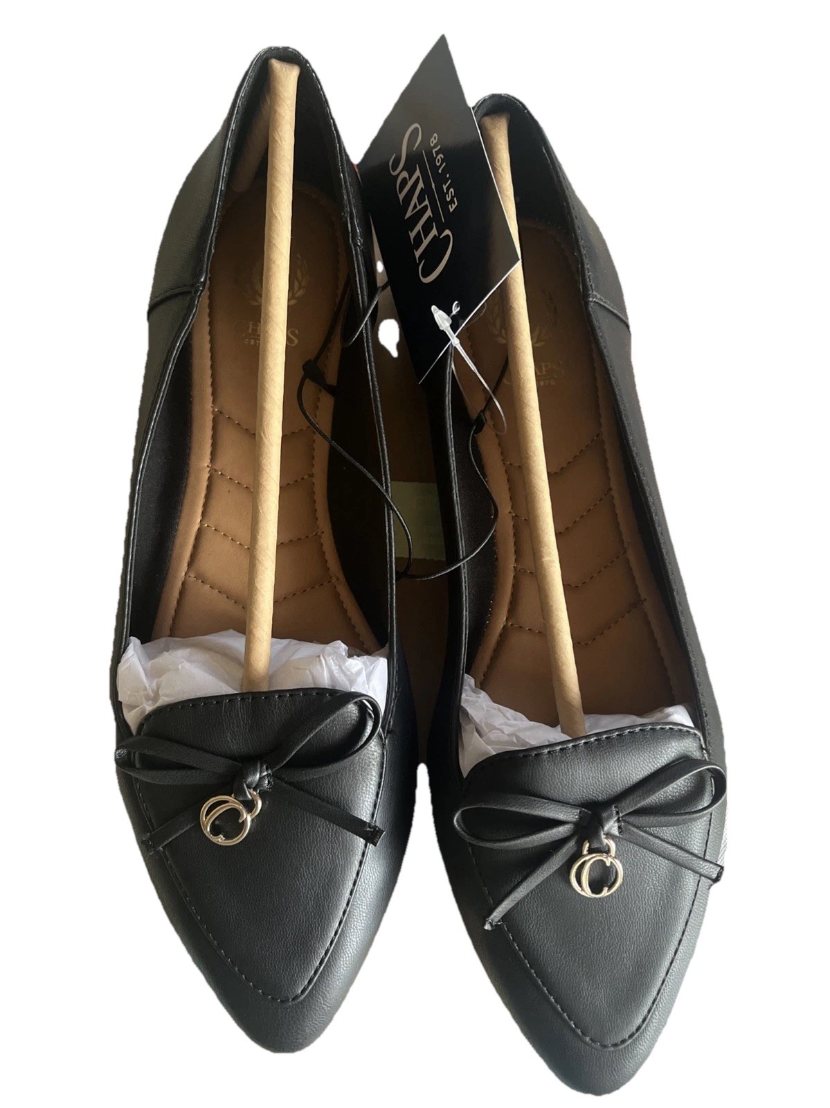 Chaps Ballerina Loafers Flats Point Toe Slip On Casual Shoes Women’s 8.5 Black