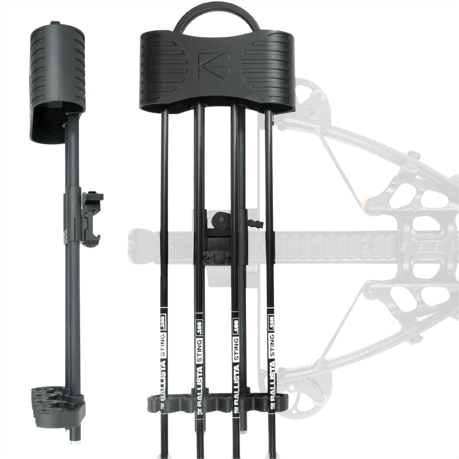 BALLISTA Crossbow Quiver – Fits 4 Arrows 5.5 mm8.8mm – QuickDetach 20 mm Pica...