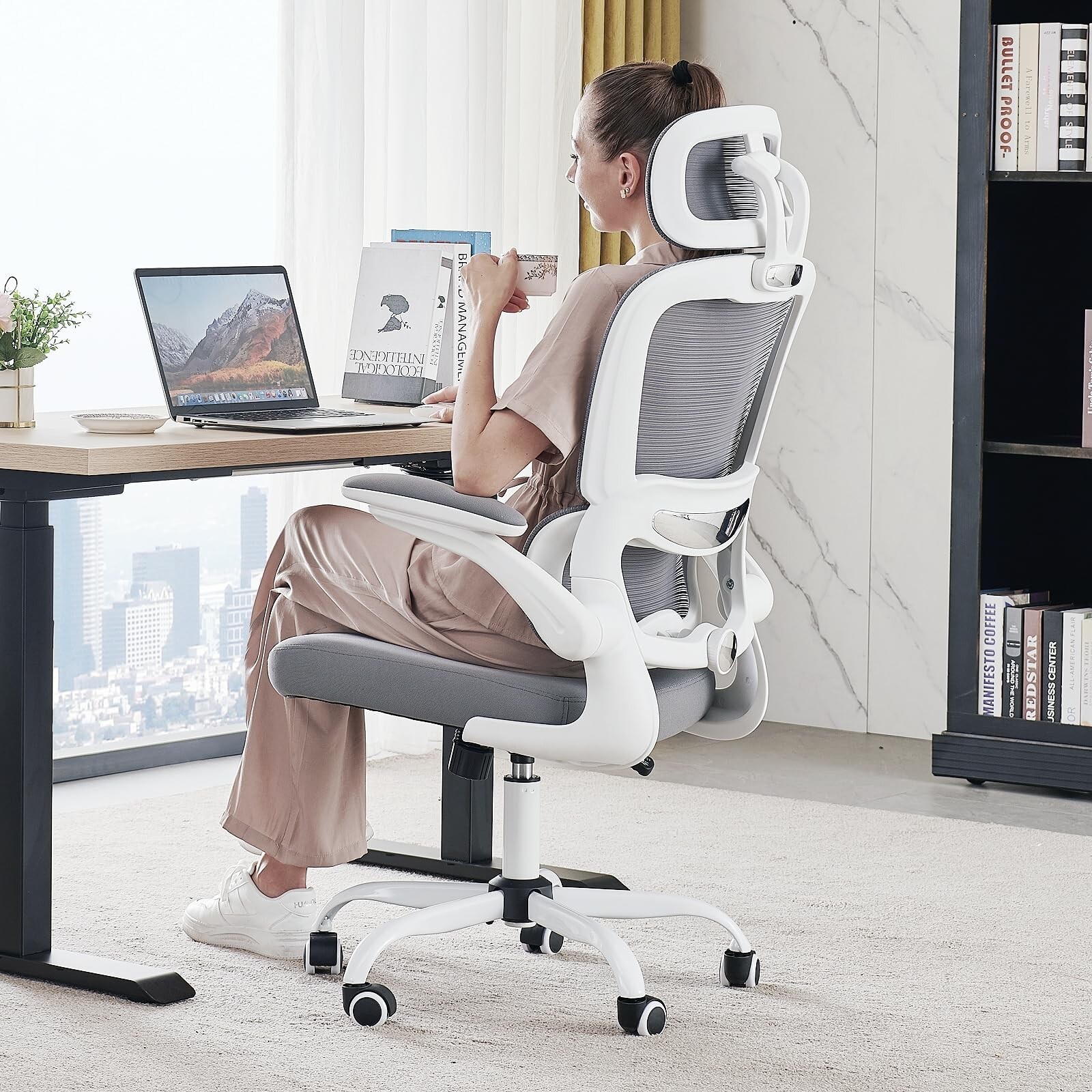 Office Chair Ergonomic Desk Chair, 330 LBS Home Mesh Office Desk Chairs with ...
