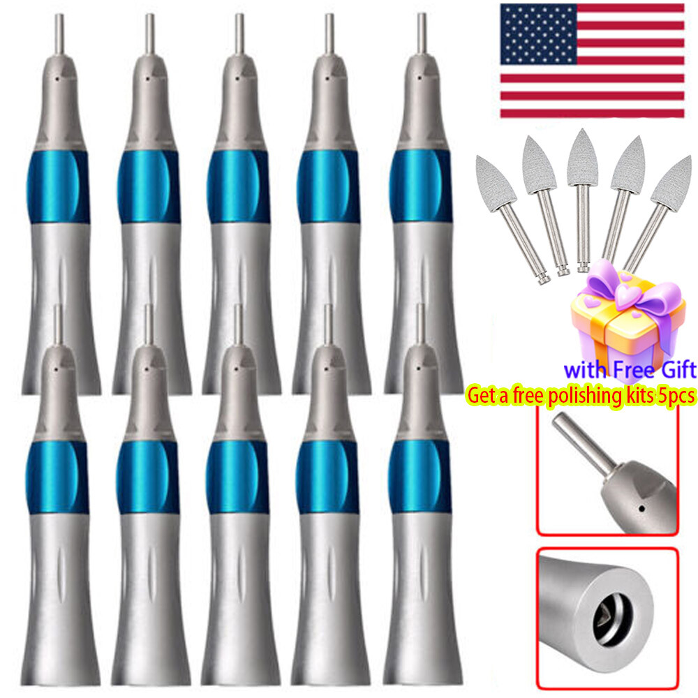 1-10 pcs Dental Straight Nose Cone Handpiece fit Slow Low Speed E-type Air-Motor