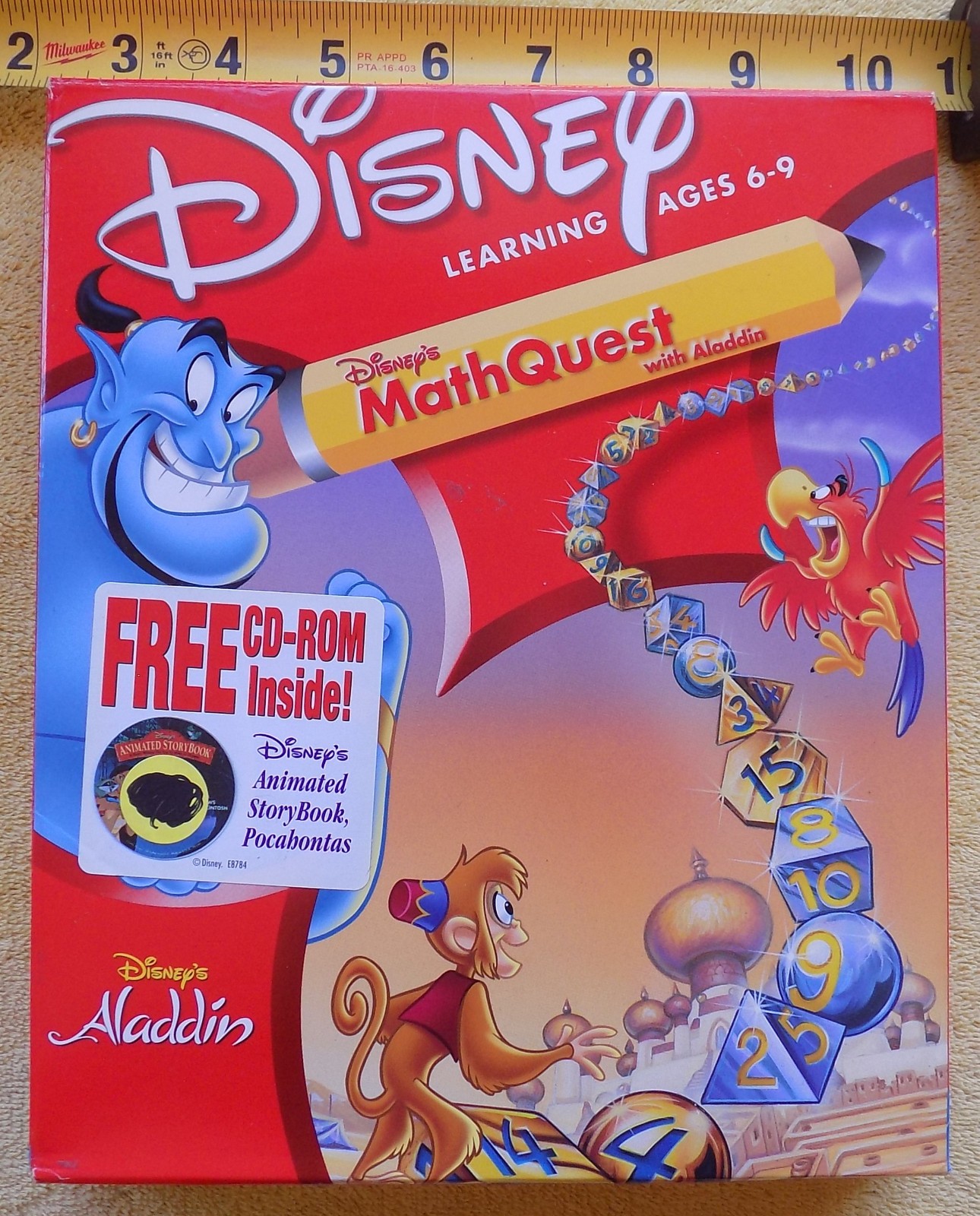 Disney's Math Quest with Aladdin - Ages 6-9 Big Box CD-ROM Windows & MAC