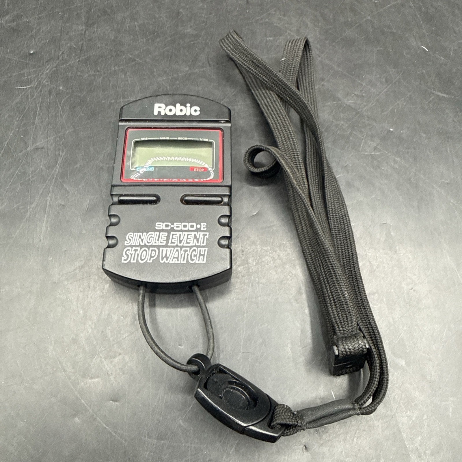 Robic Sports SC-500E Single Event Stopwatch 1378161 Tested Working - No Battery