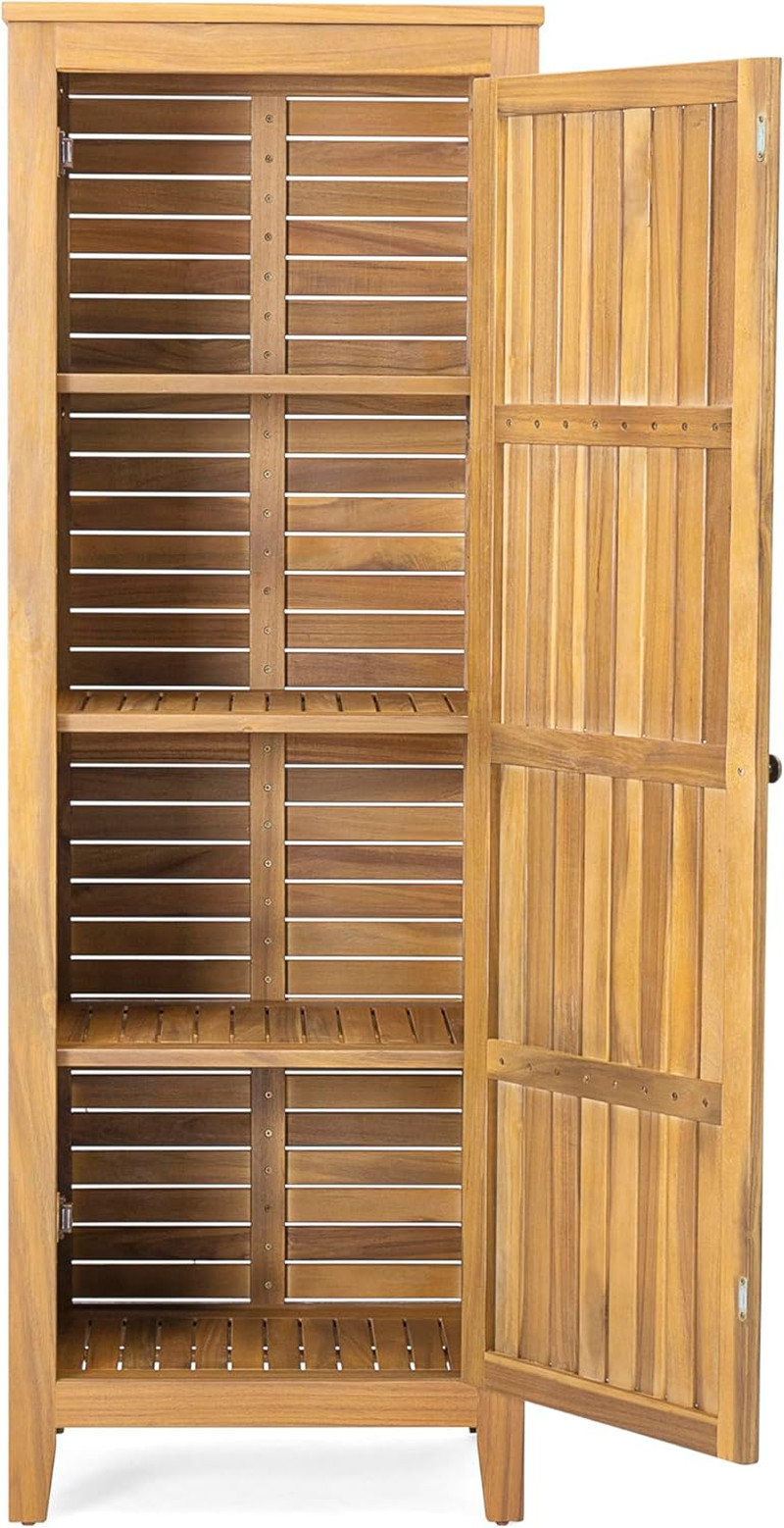 Patio Gribs Acacia Wood Storage Cabinet,Garden/Poolside Tool Sideboard,Outdoor W