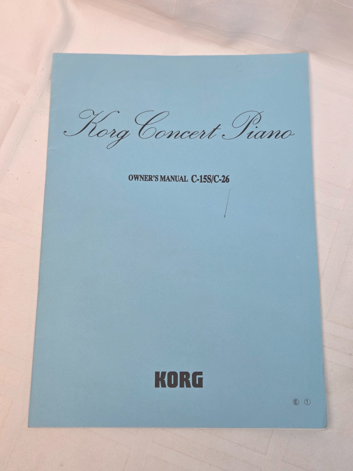 Korg Concert Piano C15S-/C-26 Owners Manual - 0412 GH - RARE FIND