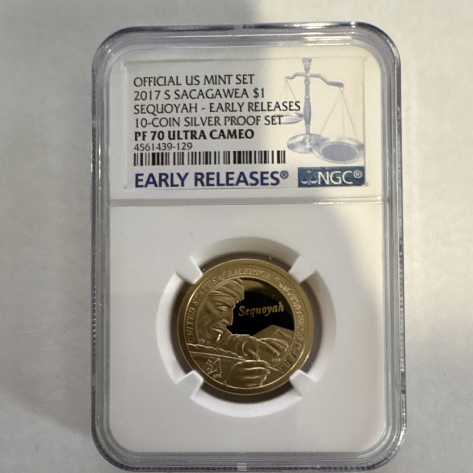 2017-S Sacagawea Sequoyah $1 San Francisco NGC PF 70 Ultra Cameo Early Releases