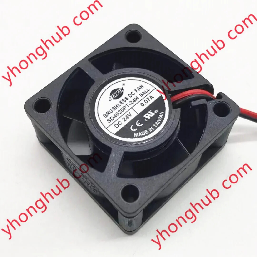 SINWAN SD4020PT-24H DC 24V 0.07A 40x40x20mm 2-Wire Server Cooling Fan