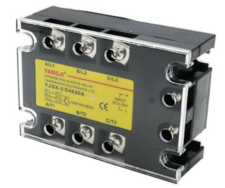 Three-phase DC control AC solid state relay series YJGX-3D4825A 480VAC 25A
