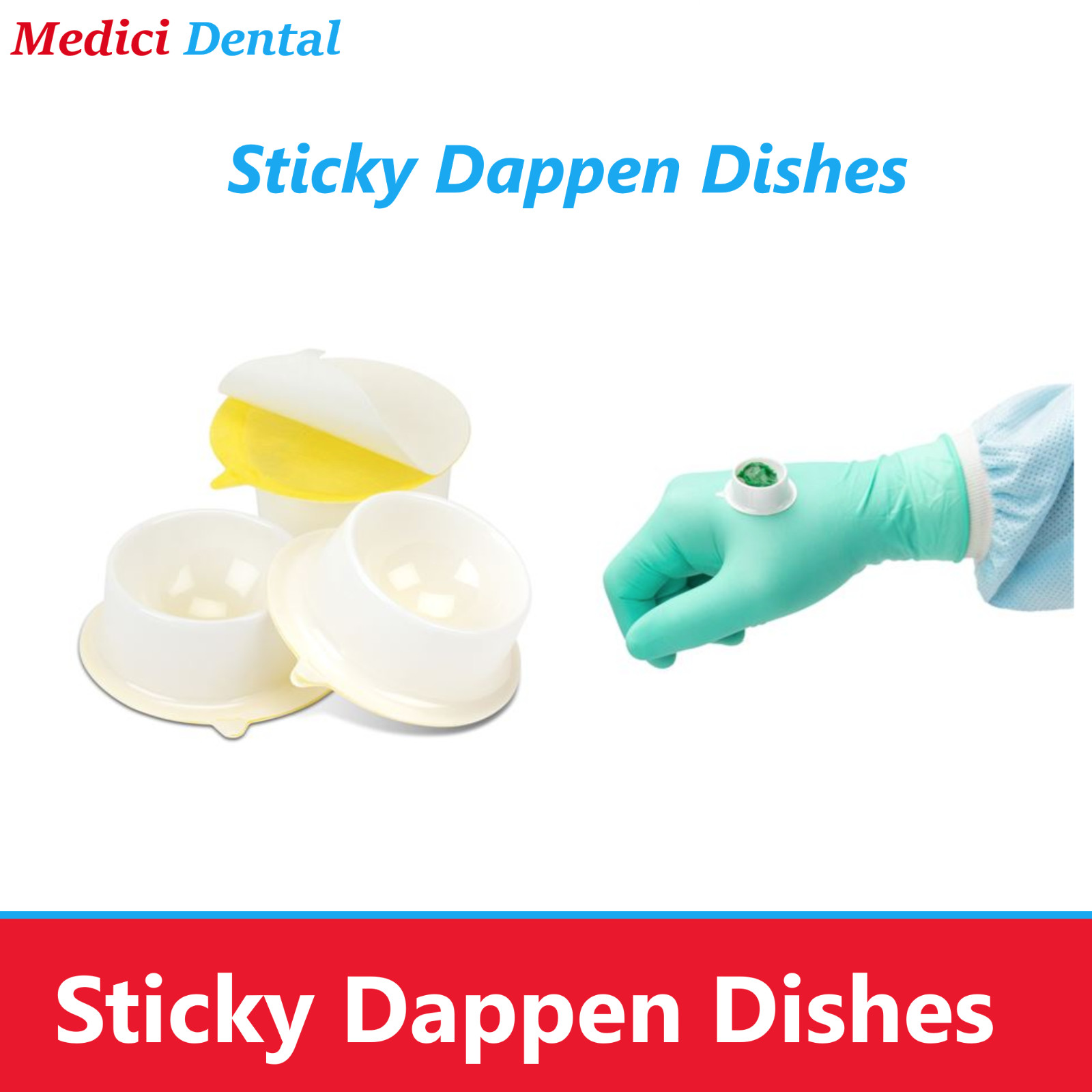 Dental Sticky Dappen Dishes, Convenient peel-and-stick dappen dishes, White, USA