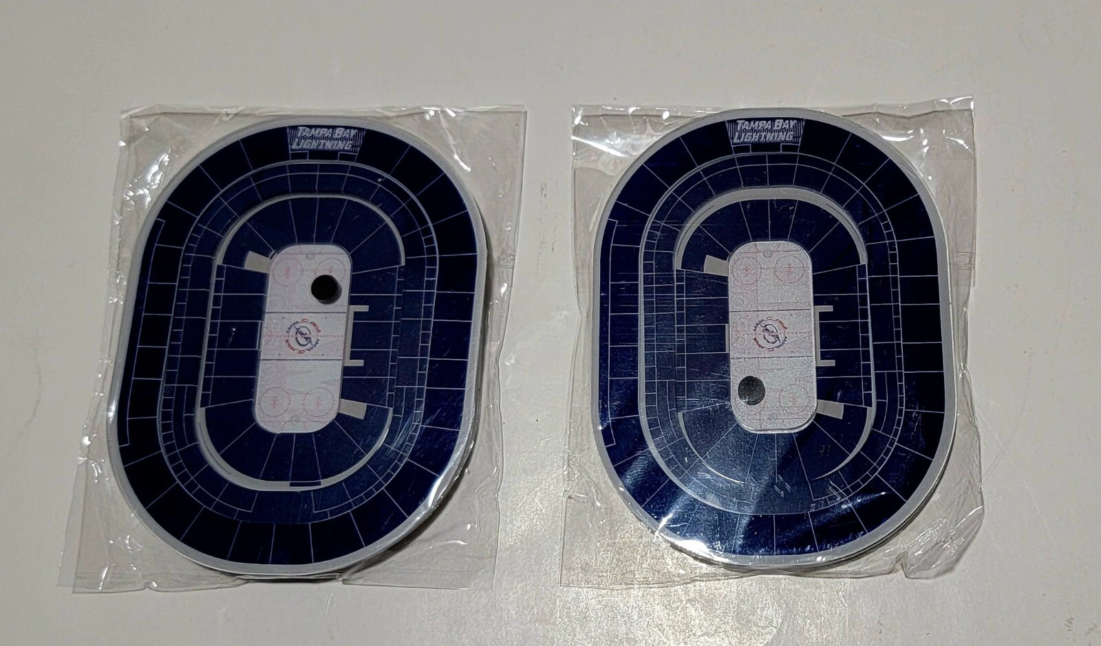 Tampa Bay Lightning Hockey Amalie Arena Coasters (Set of 2) With Moving Puck New
