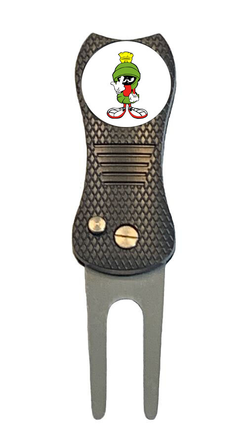 Marvin The Martian Salute Golf Ball Marker w/ Switchblade Divot Tool Bugs Bunny