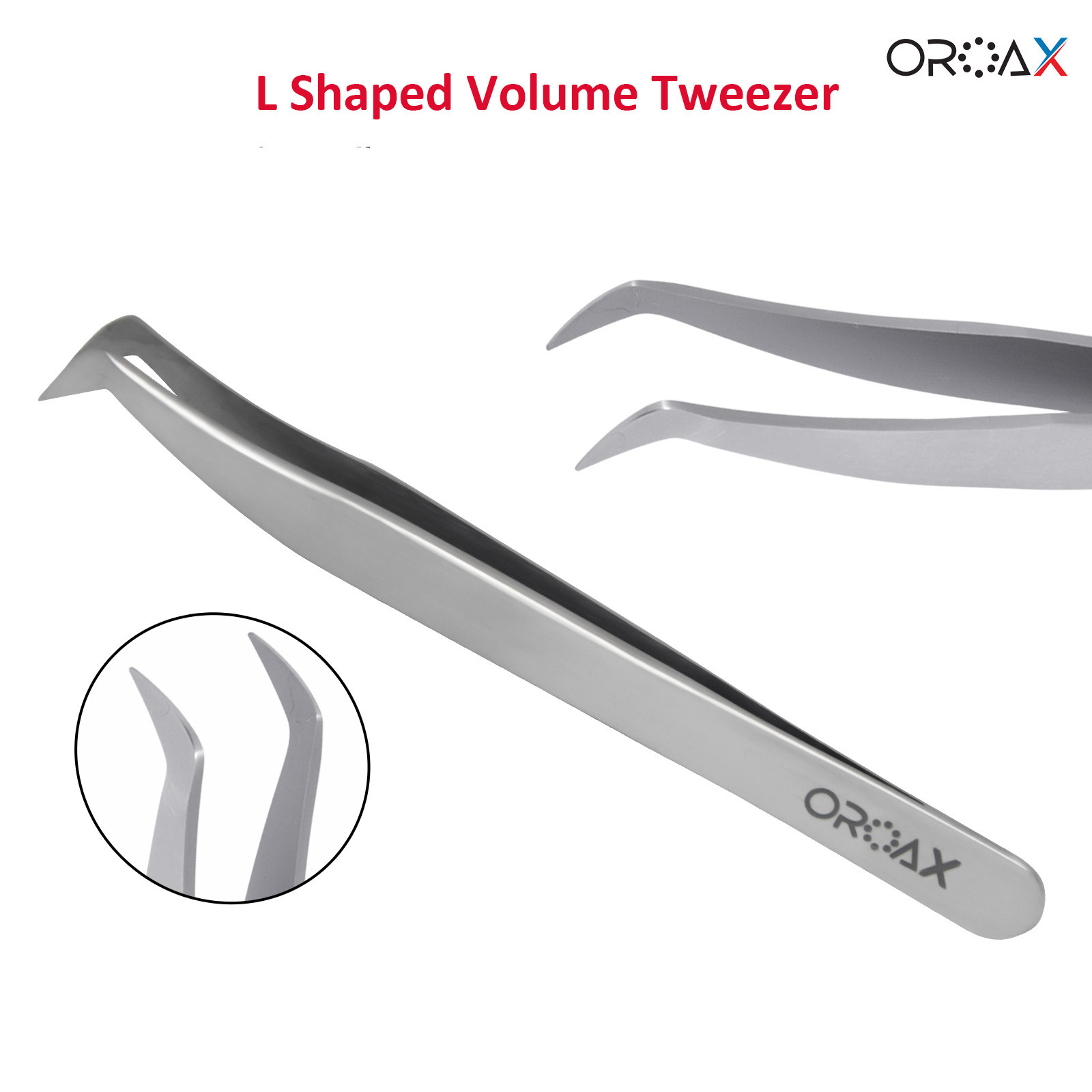 Pinzas para extensiones de pestañas, herramienta rusa 3D 6D en forma de L OROAX
