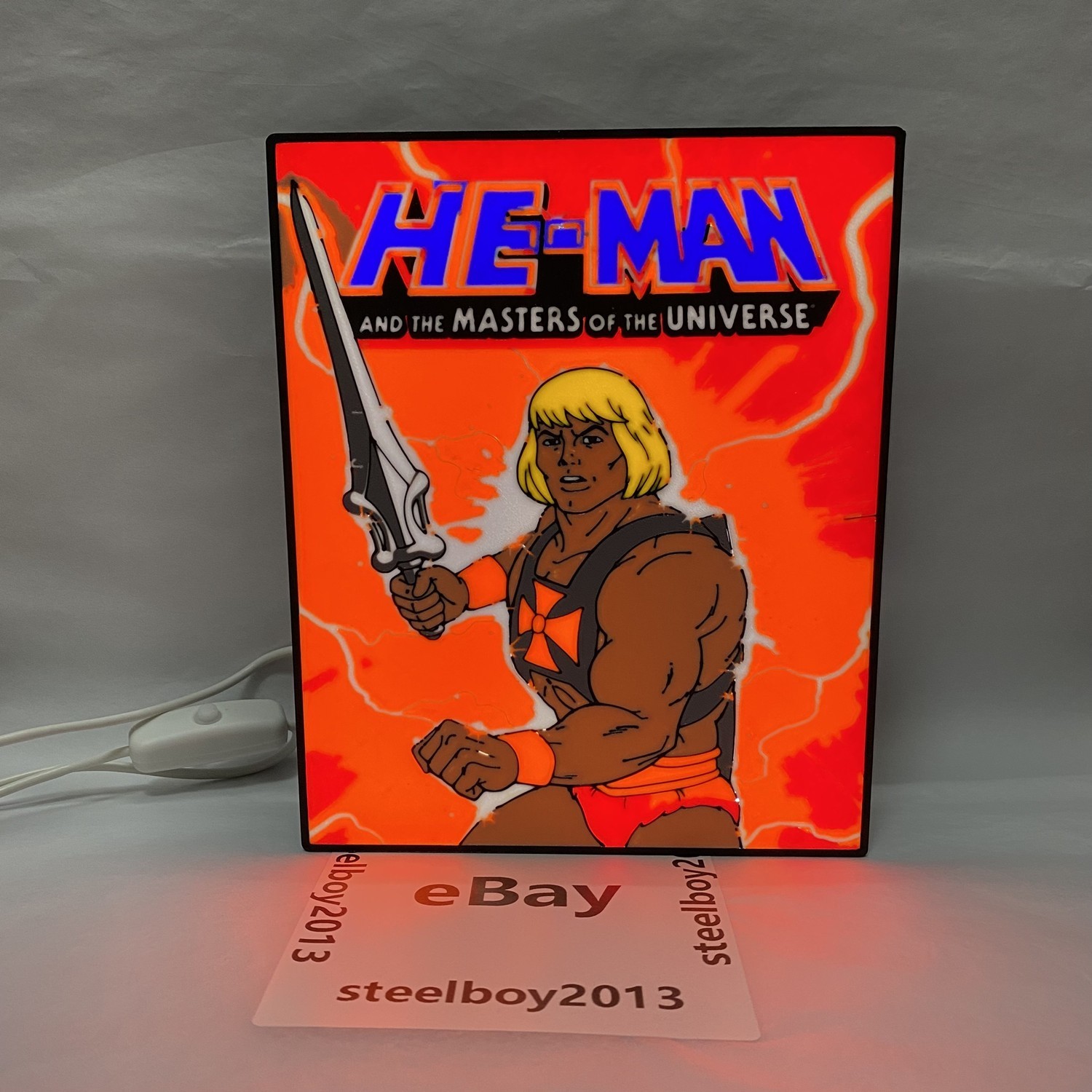 He-Man and Masters Of The Universe Light Box 3D Printed USB LED Lamp Neon Sign