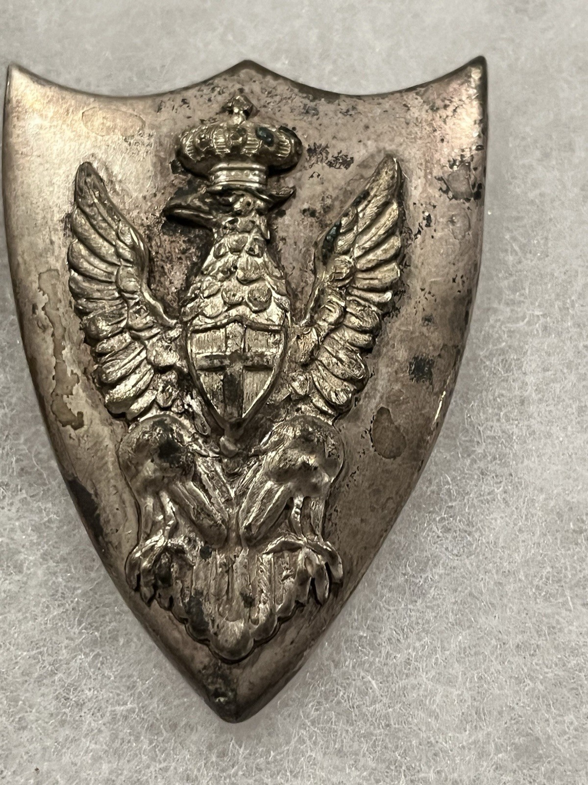 ORIGINAL WW2 Italian Fascist Shield Police Guard Badge Medal Pin