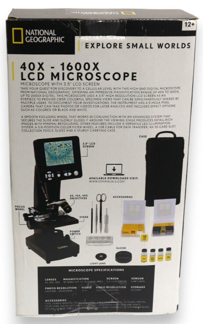 National Geographic 40x-1600x LCD Microscope with 3.5 LCD Screen