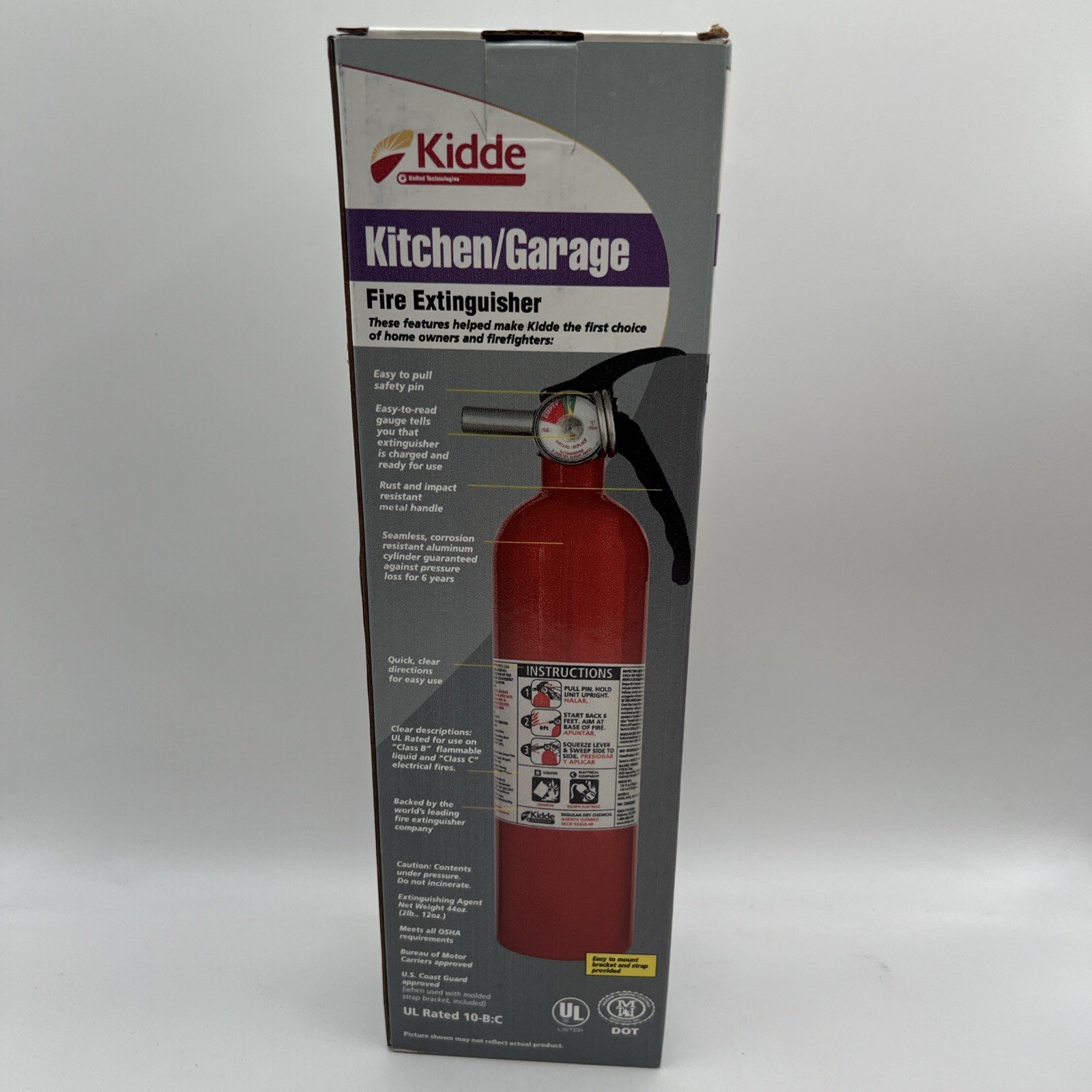 Kidde Kitchen/Garage Fire Extinguisher 10-B:C UL Rated Safety Device