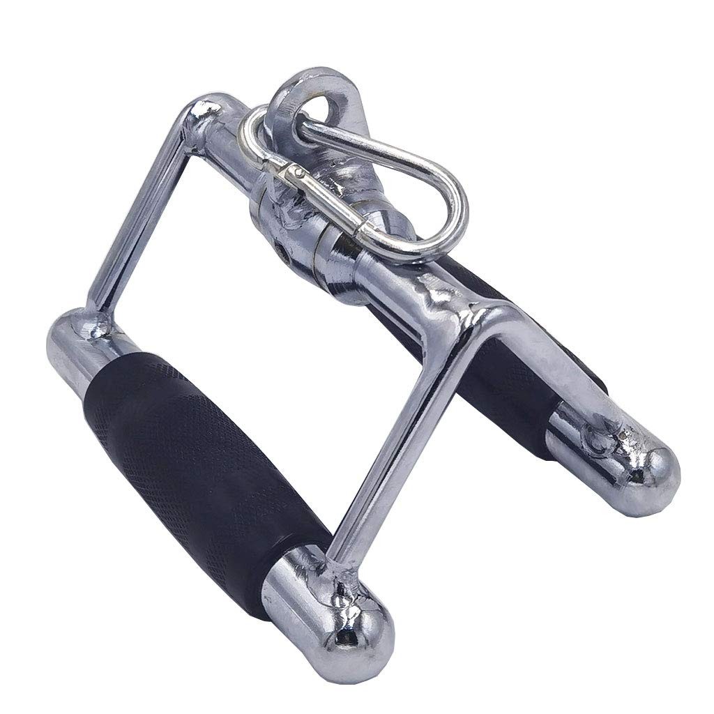 LAT Pull Down Bar, Strength Training Deluxe Single Double D Handle Tricep Rop...
